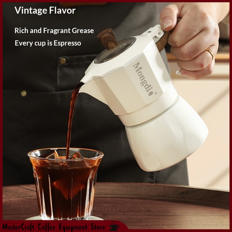Pour Pot Aluminum - Cafetière Moka à double valve Mongdio,